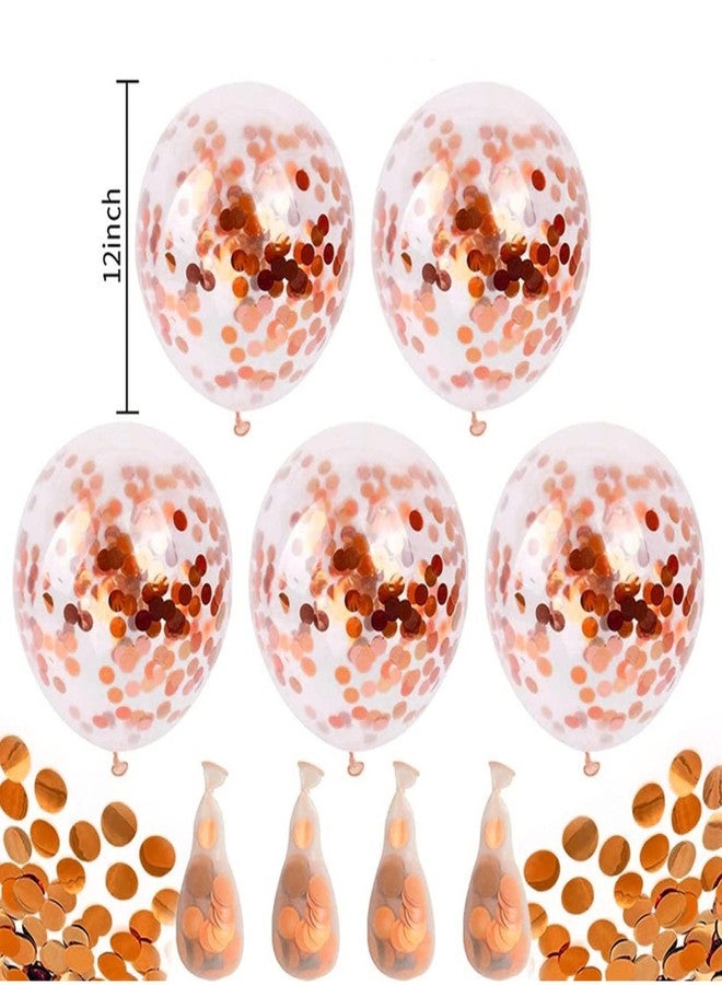 AMFIN® (Pack of 20) Transparent Balloons Bouquet Combo with Re Filled Rosegold Confetti & Ribbons for Anniversary, Birthday, Baby Shower, Valentine Day Party Decoration Balloon Bunch - Rosegold - Image 3